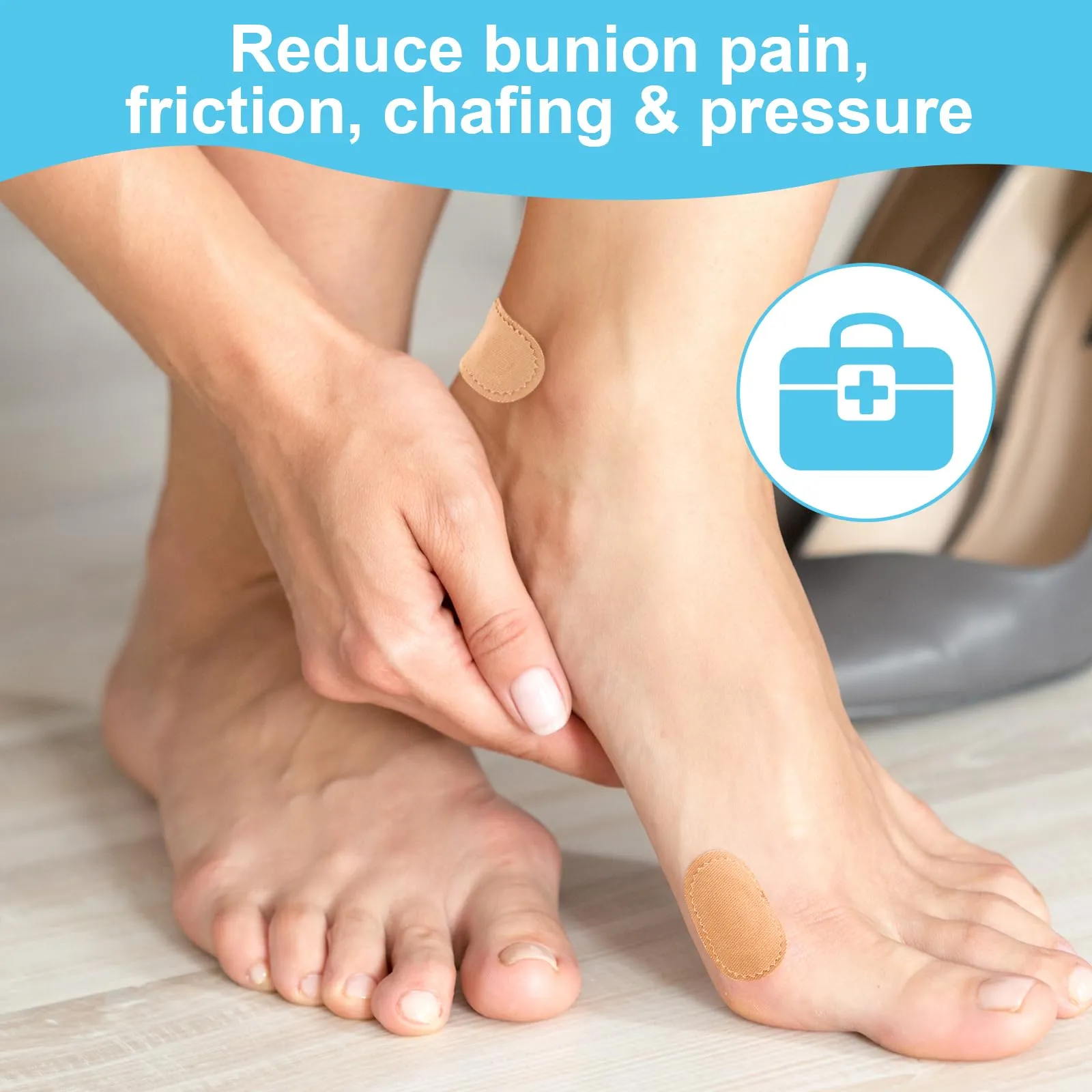 18 Pieces Bunion Cushions Pads, Protector Patches Bunion Pain Relief Pads to Wear with Shoes Foot Callus Patches Foot Blister Pads Guards Protect Feet for Men and Women