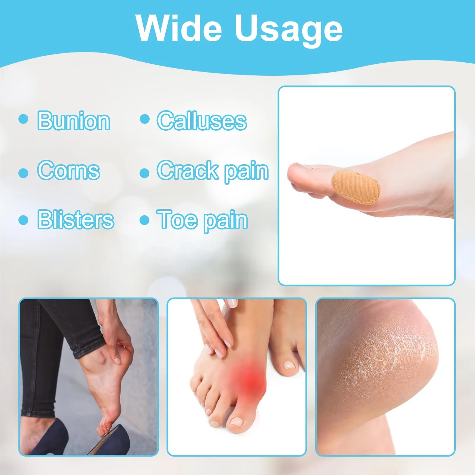 18 Pieces Bunion Cushions Pads, Protector Patches Bunion Pain Relief Pads to Wear with Shoes Foot Callus Patches Foot Blister Pads Guards Protect Feet for Men and Women