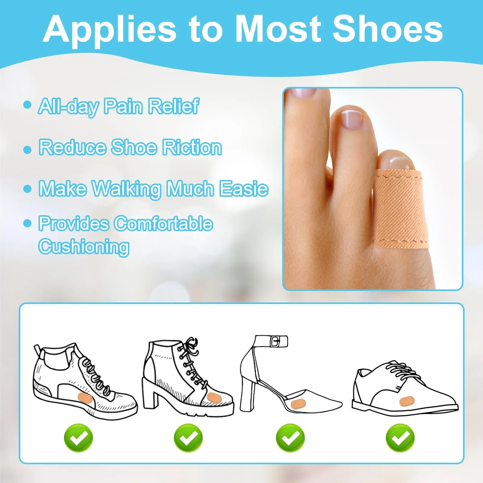 18 Pieces Bunion Cushions Pads, Protector Patches Bunion Pain Relief Pads to Wear with Shoes Foot Callus Patches Foot Blister Pads Guards Protect Feet for Men and Women