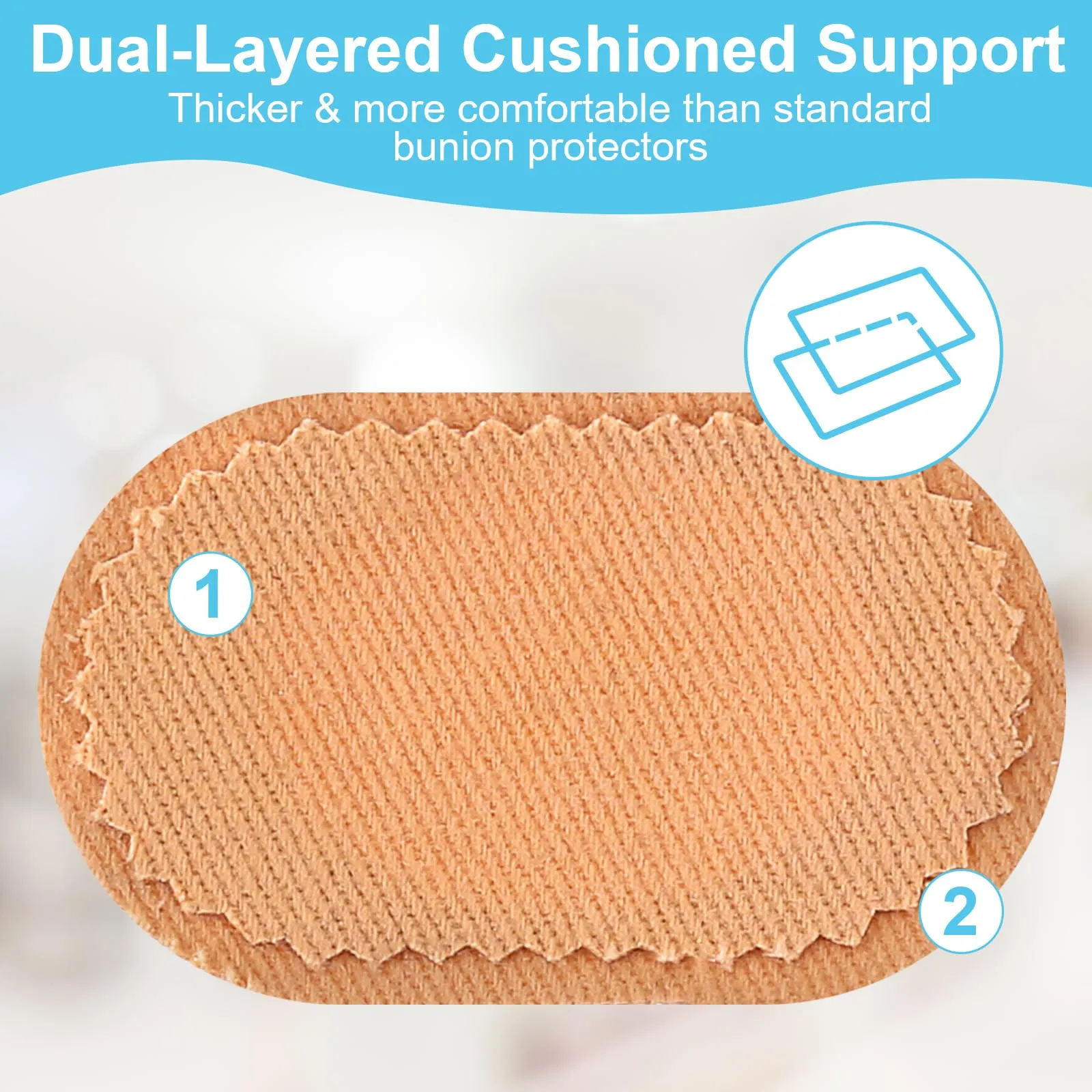 18 Pieces Bunion Cushions Pads, Protector Patches Bunion Pain Relief Pads to Wear with Shoes Foot Callus Patches Foot Blister Pads Guards Protect Feet for Men and Women