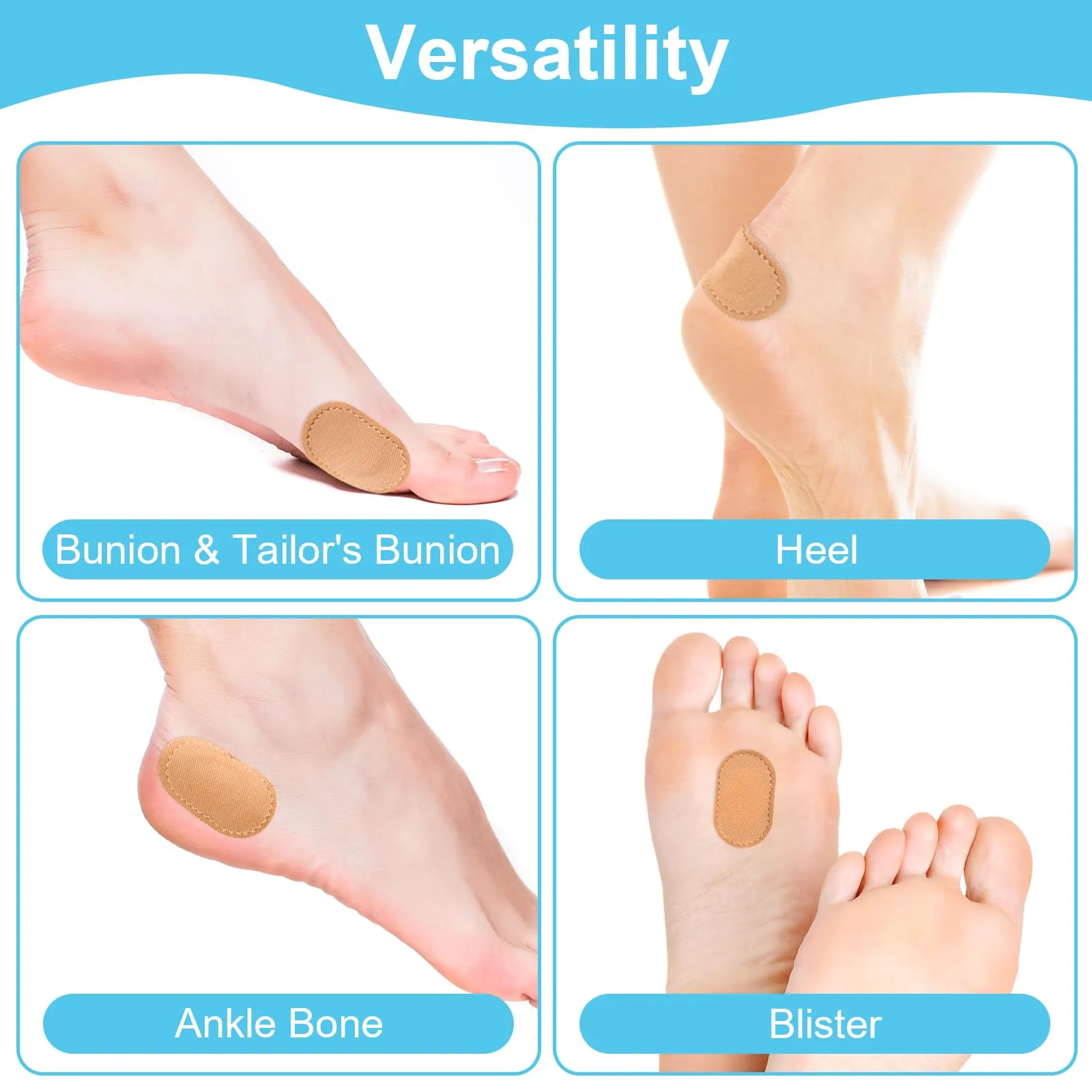 18 Pieces Bunion Cushions Pads, Protector Patches Bunion Pain Relief Pads to Wear with Shoes Foot Callus Patches Foot Blister Pads Guards Protect Feet for Men and Women
