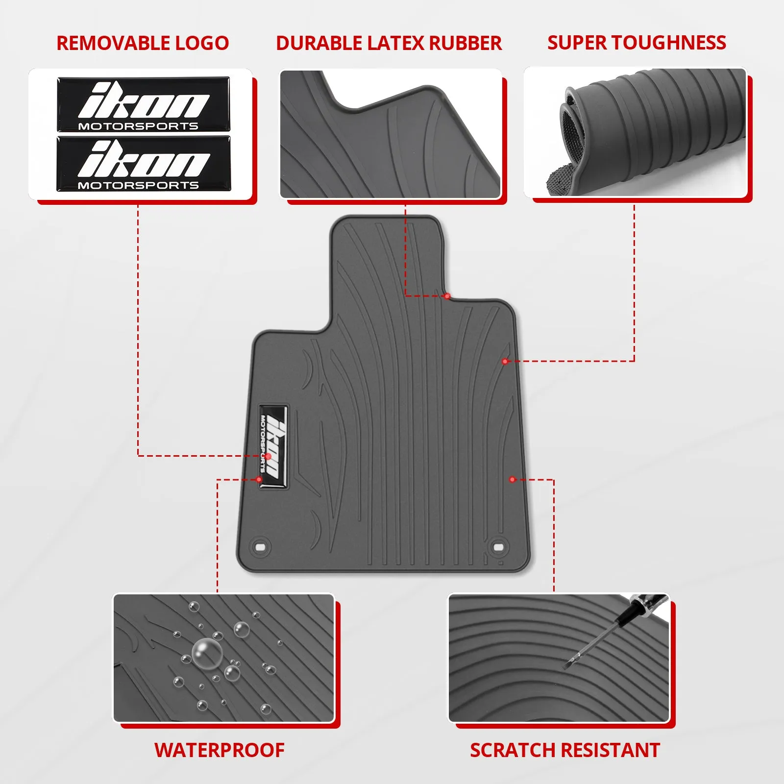 2018-2022 Honda Accord Latex Floor Mats All Weather Carpets 5PC