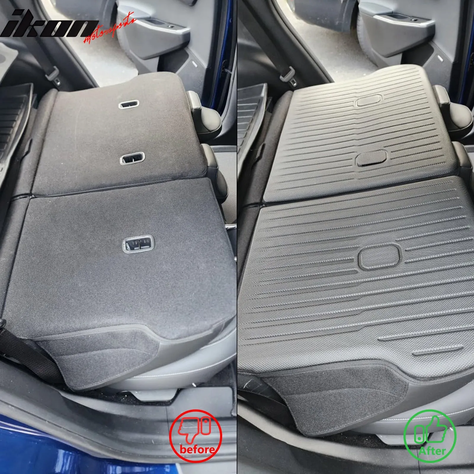 2022-2024 Kia EV6 2PCS All Weather Backrest Mats Cover Liner Black XPE