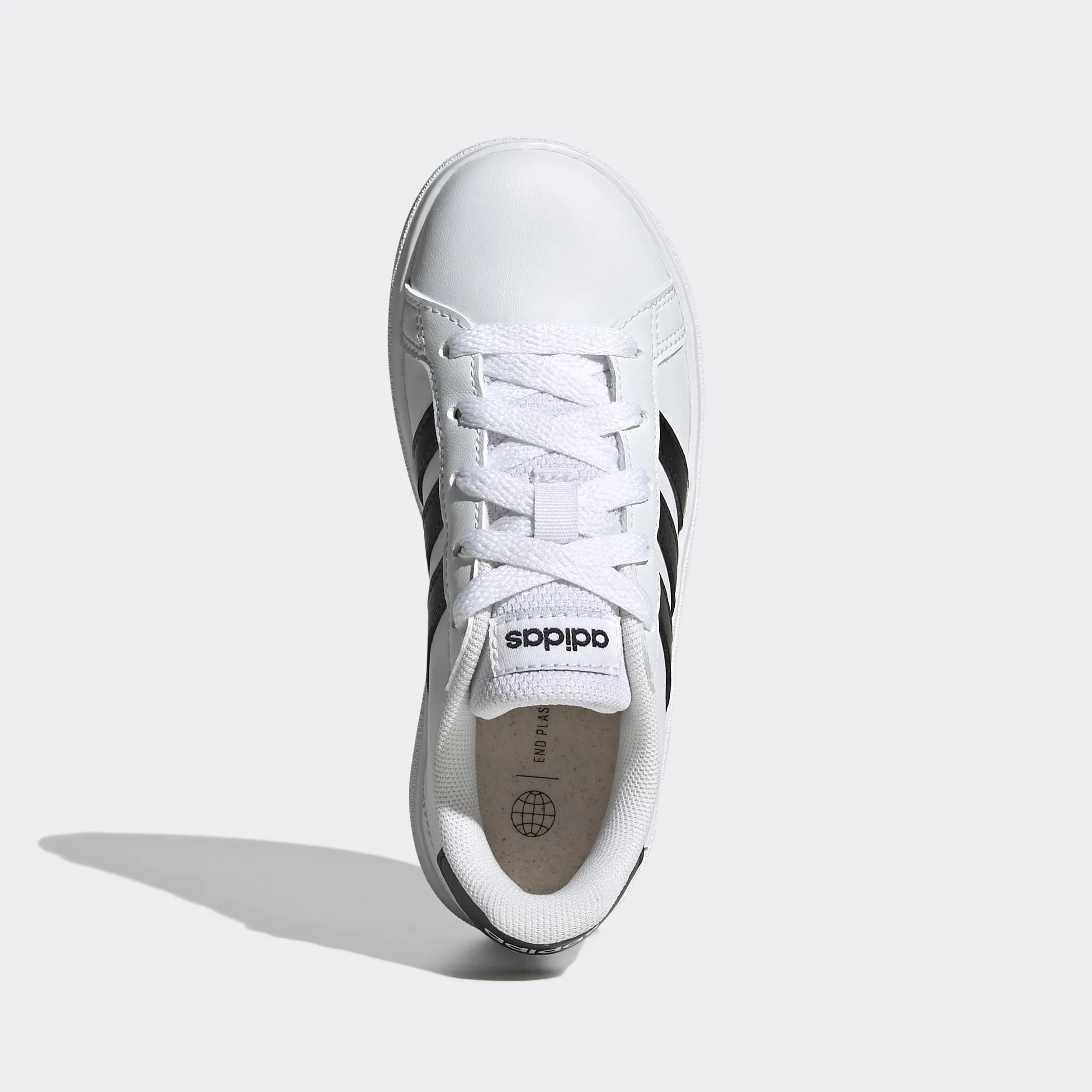 adidas Grand Court Lifestyle Tennis Lace-Up Shoes, Zapatillas Unisex niños, Cloud White Core Black Core Black, 40 EU