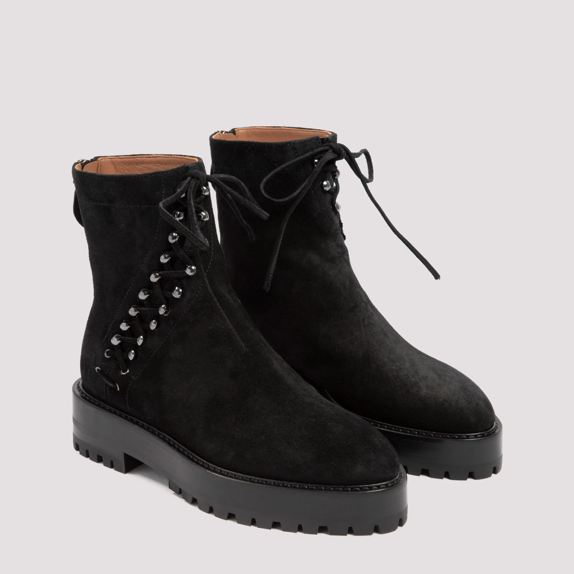 Alaïa Studded Lace Up Ankle Boots