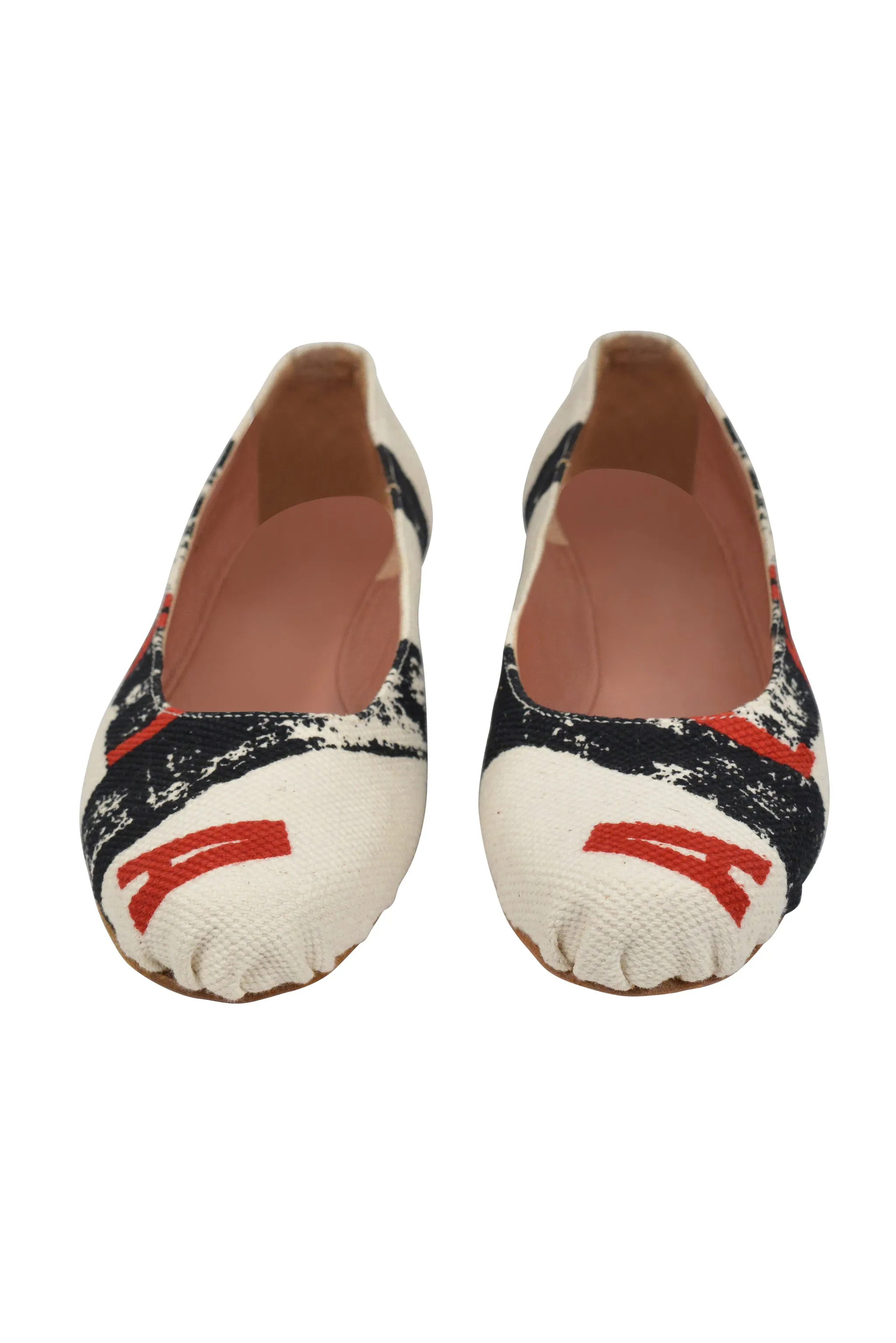 ALAIA LOGO PRINT BALLERINA FLATS 2000S