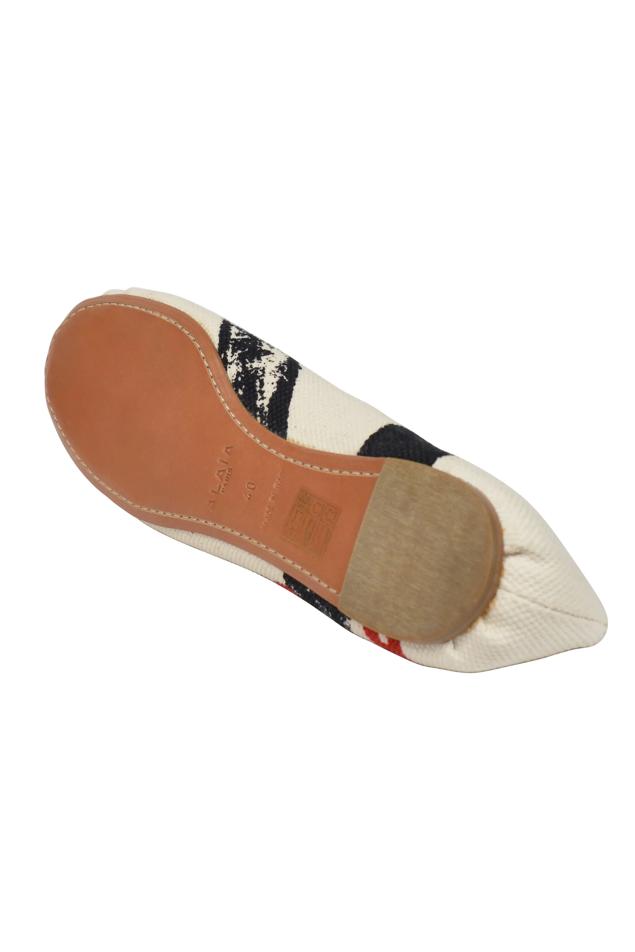 ALAIA LOGO PRINT BALLERINA FLATS 2000S