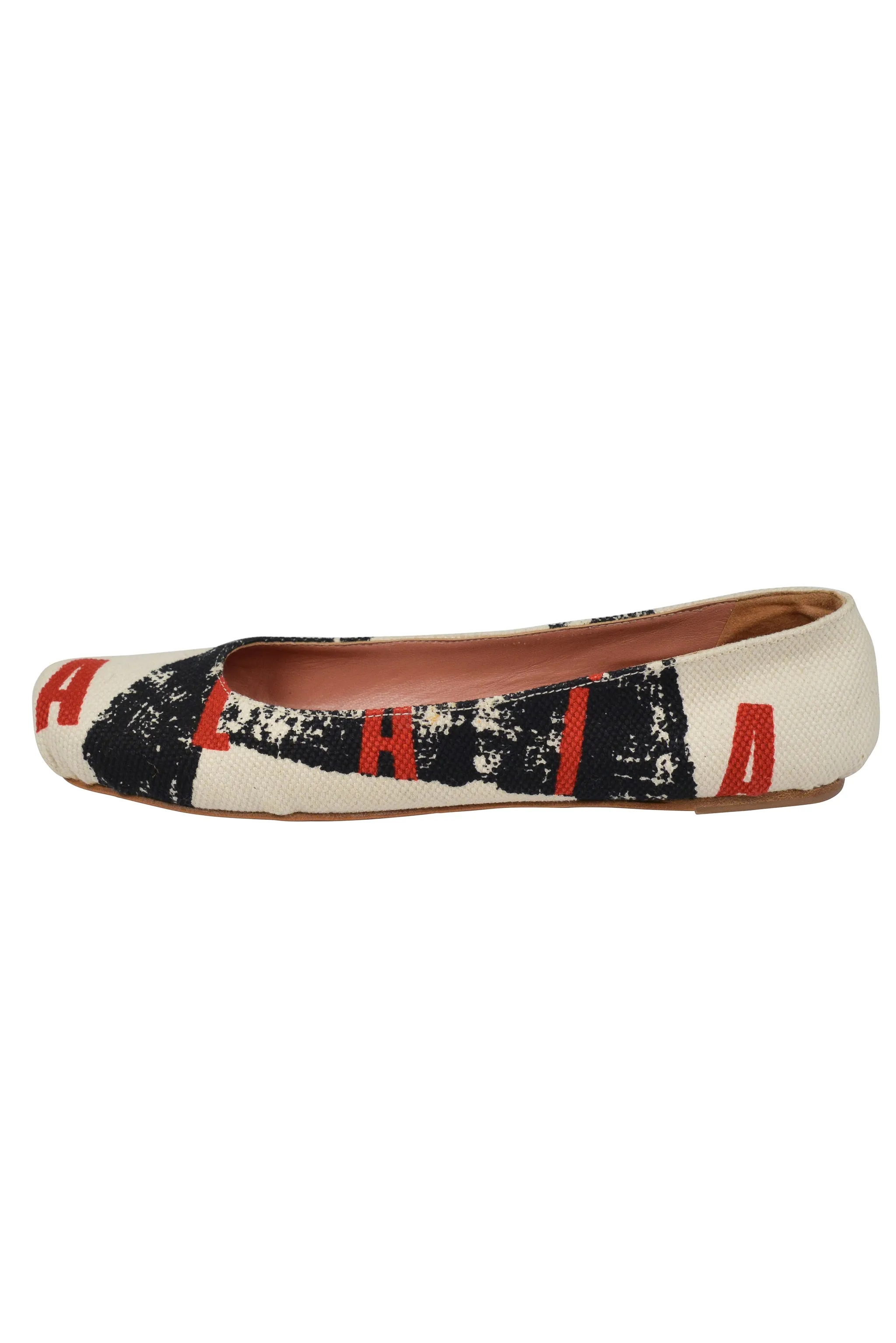ALAIA LOGO PRINT BALLERINA FLATS 2000S