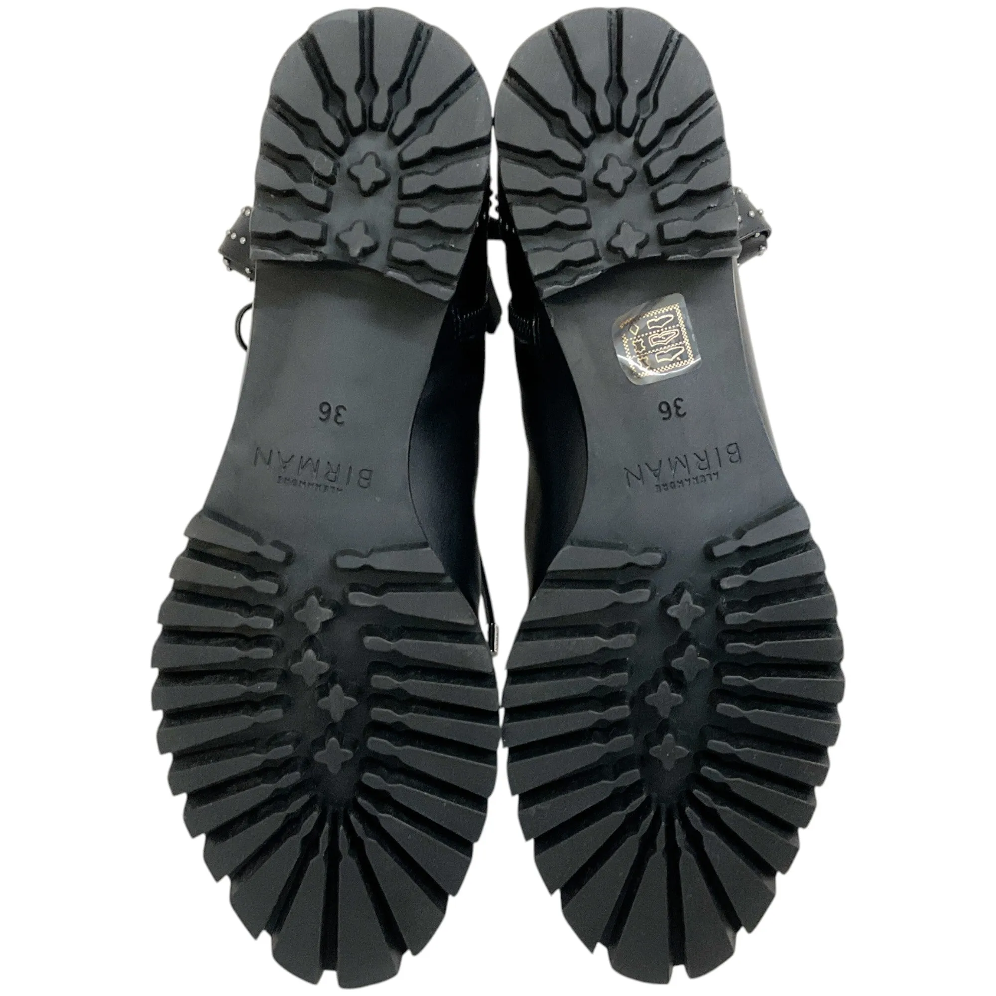 Alexandre Birman Black Studded Lace Up Evelyn Flat Boots