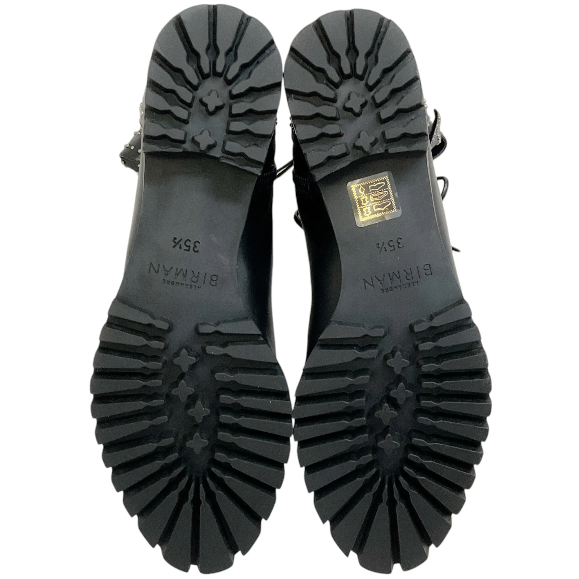 Alexandre Birman Black Studded Lace Up Evelyn Flat Boots
