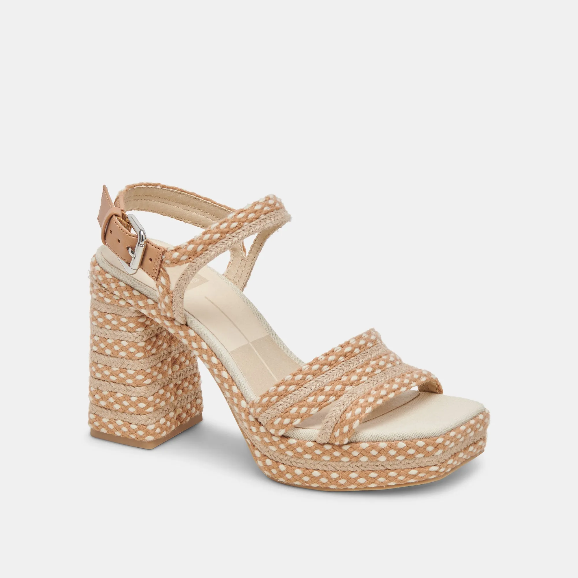 ARNELA HEELS NATURAL MULTI WOVEN