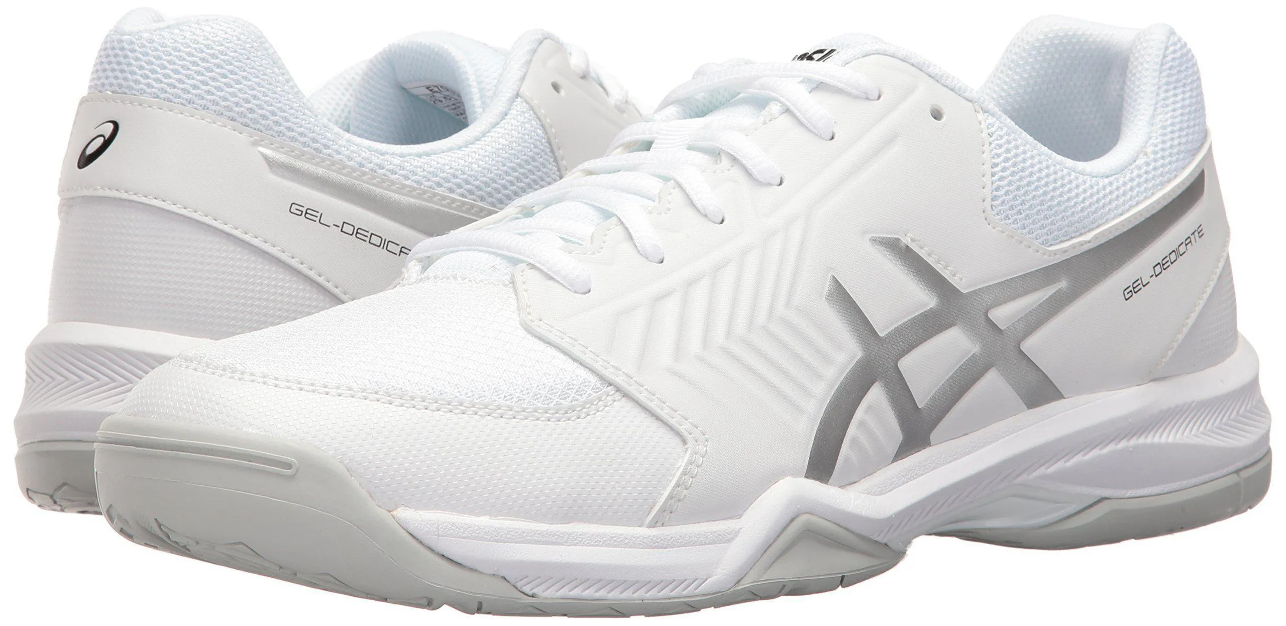 ASICS Men's Gel-Dedicate 5 Tennis Shoe White/Silver 11 M US