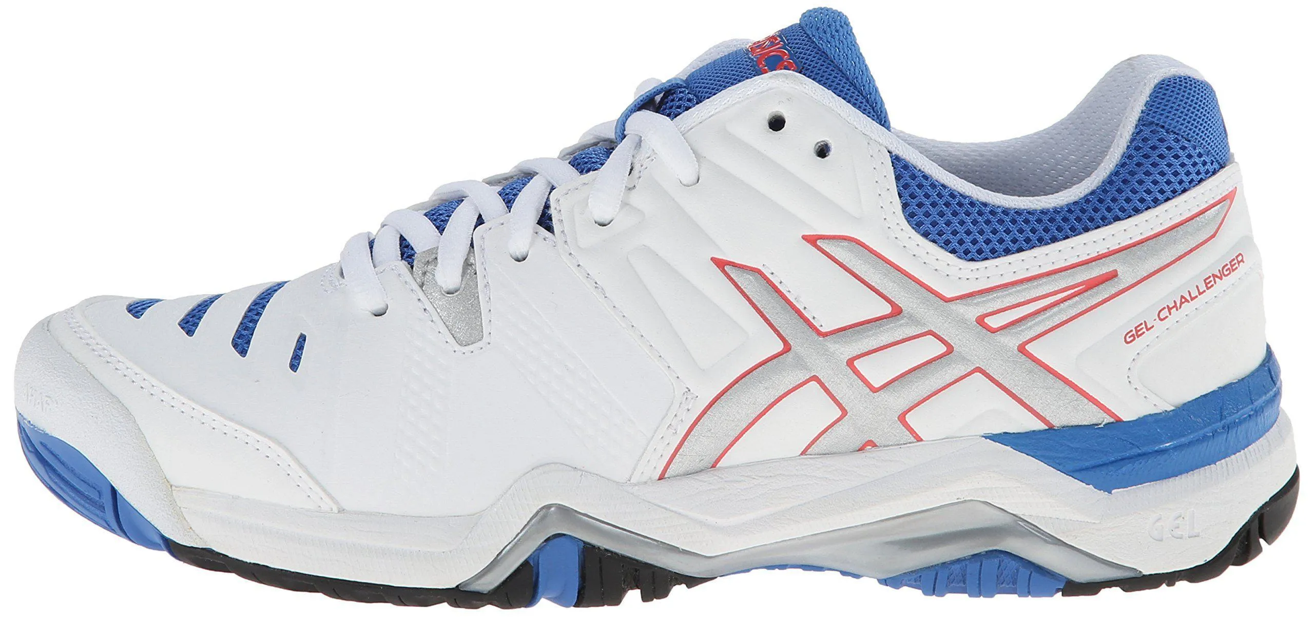 ASICS Women's Gel-Challenger 10 Tennis Shoe, White/Silver/Powder Blue,5 M US