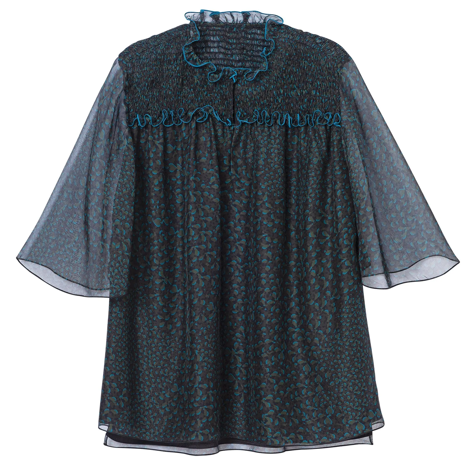Autres Lignes Blouse - Petrol Blue
