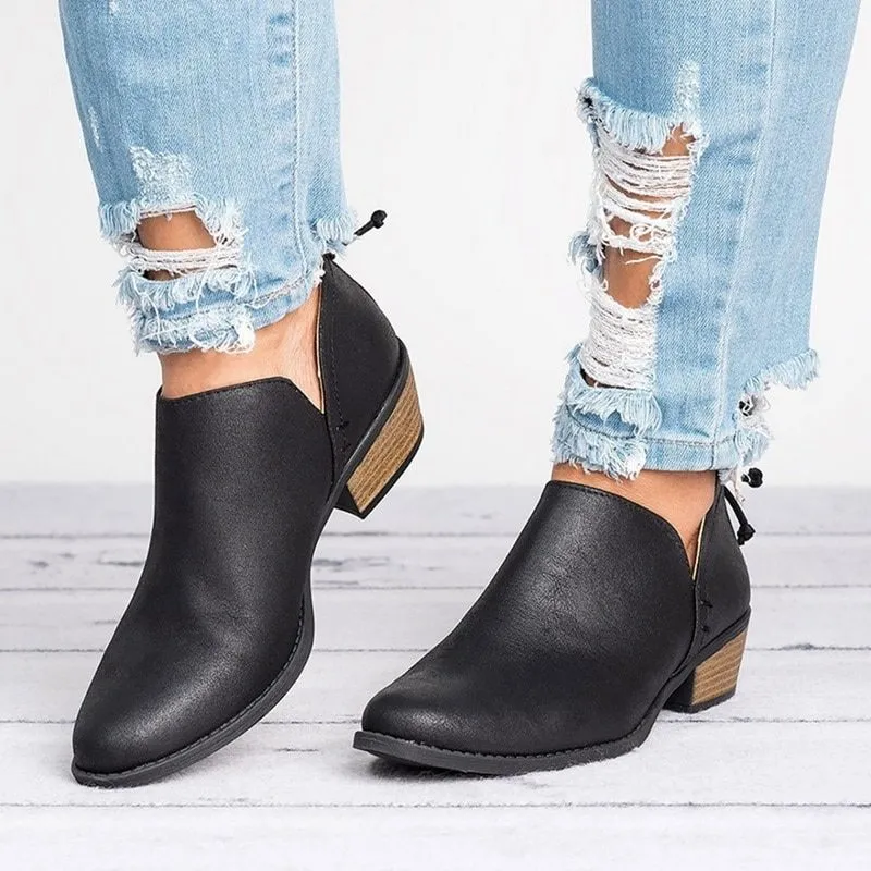Autumn  Retro High Heel Ankle Boots