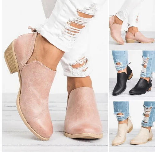 Autumn  Retro High Heel Ankle Boots