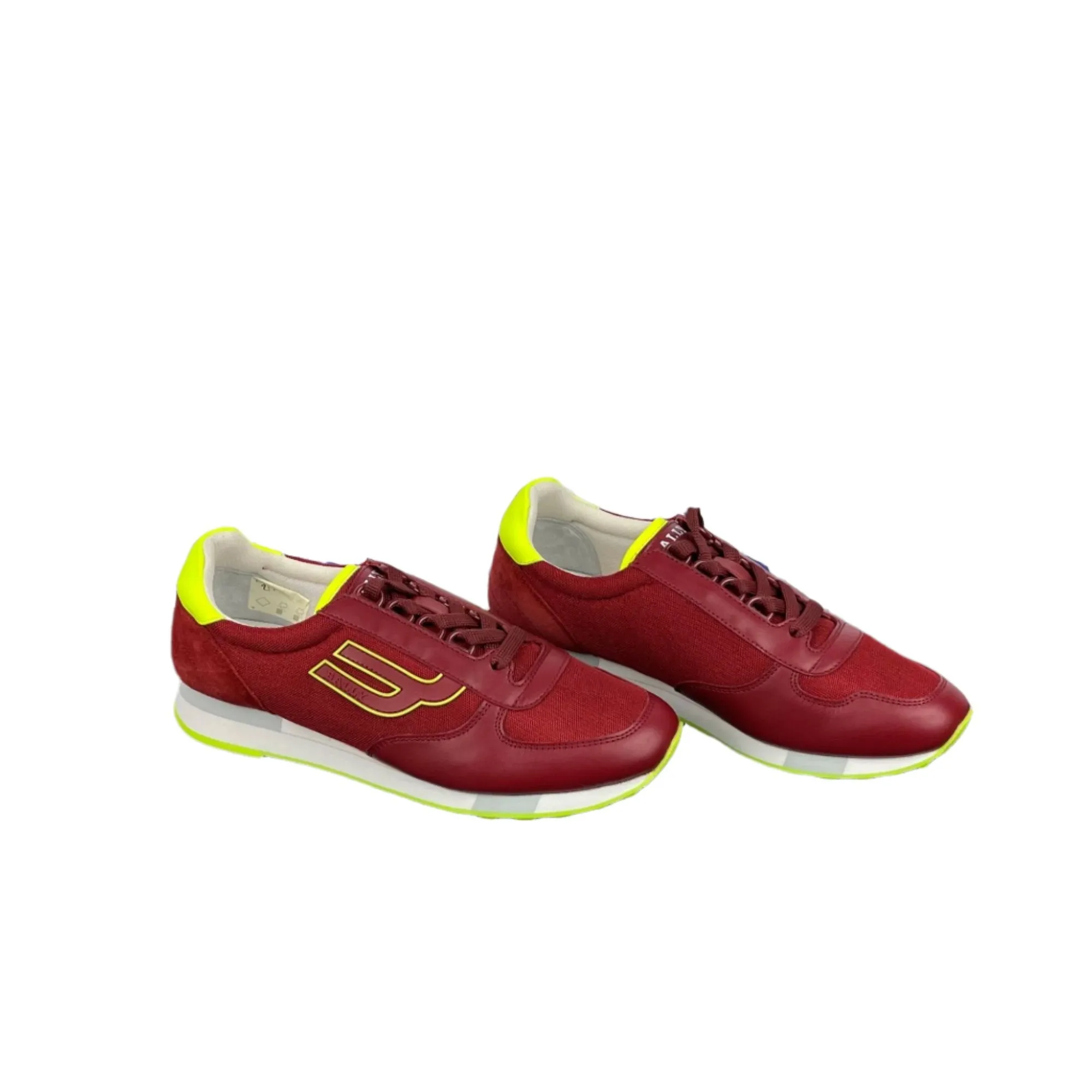 Bally Mens Gavino Red Leather Low Top Sneakers