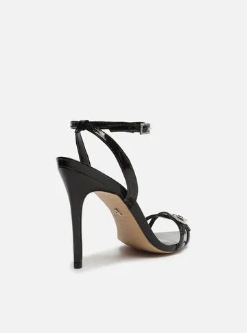 Black Sandal Varnish Thin High Heel