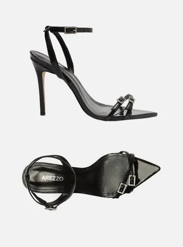 Black Sandal Varnish Thin High Heel