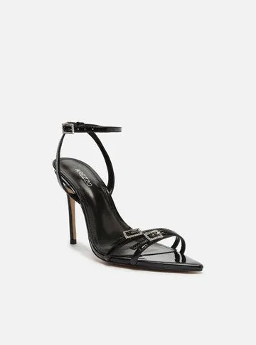Black Sandal Varnish Thin High Heel