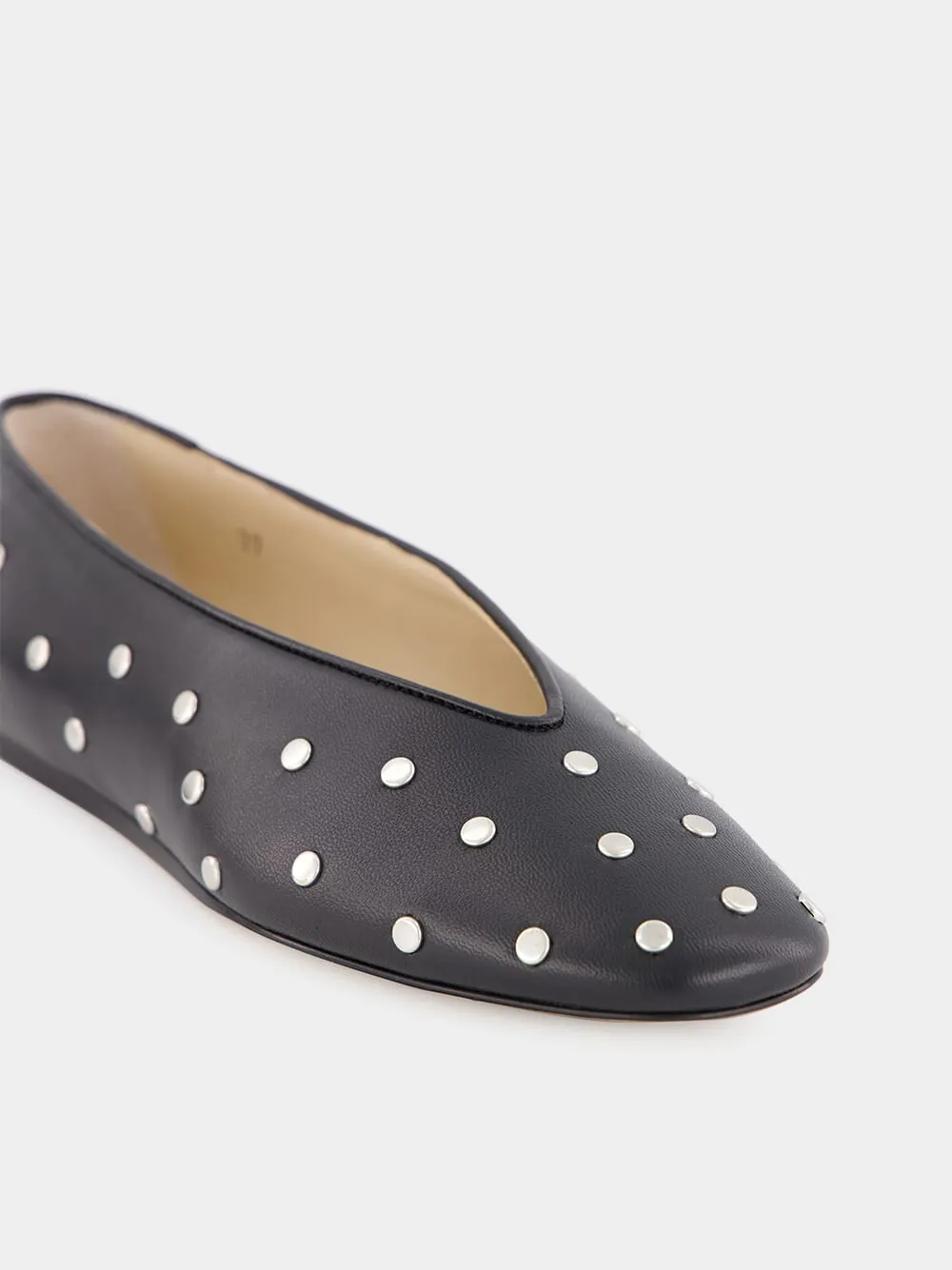Black Studded Regency Slipper