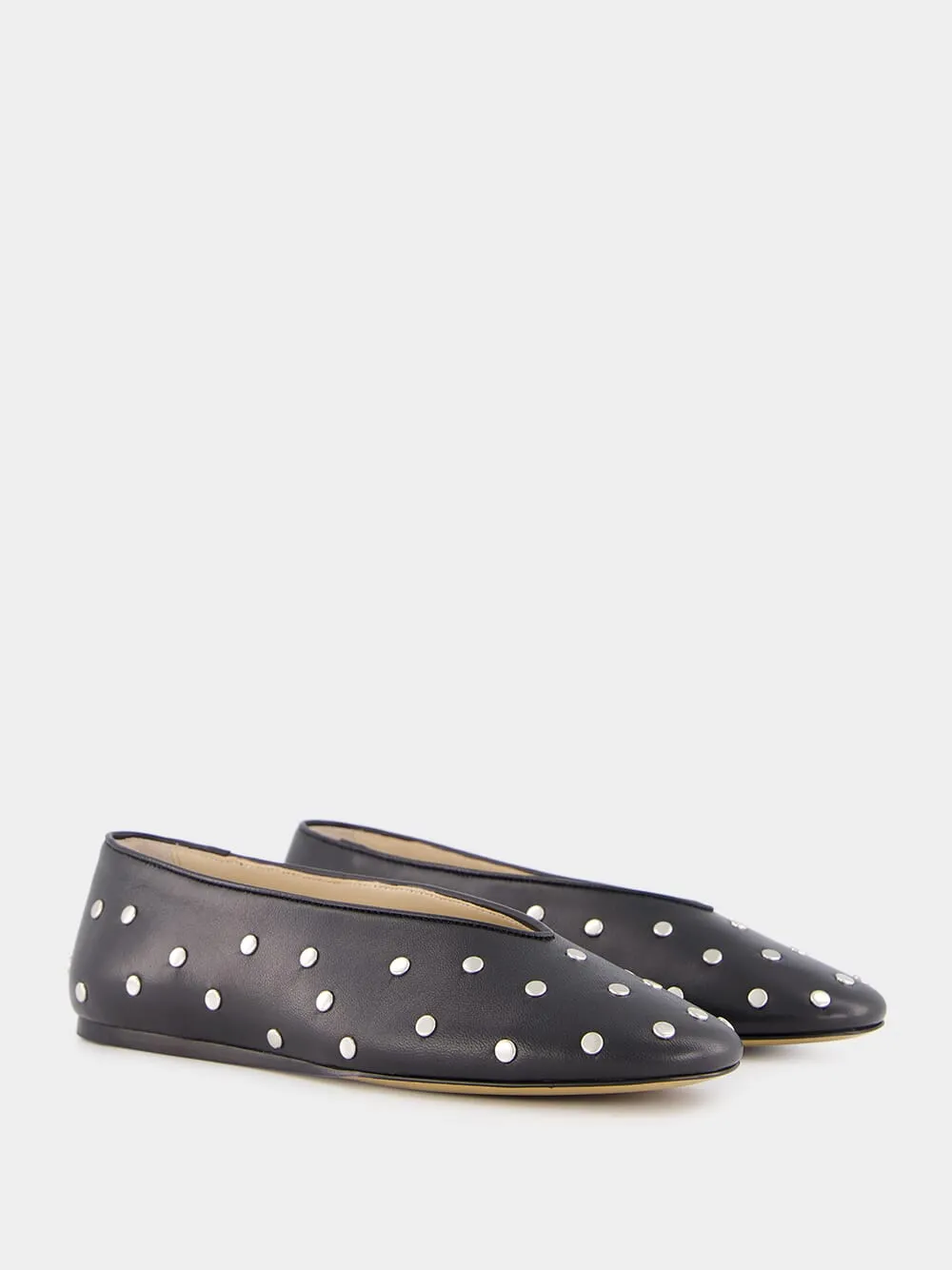 Black Studded Regency Slipper