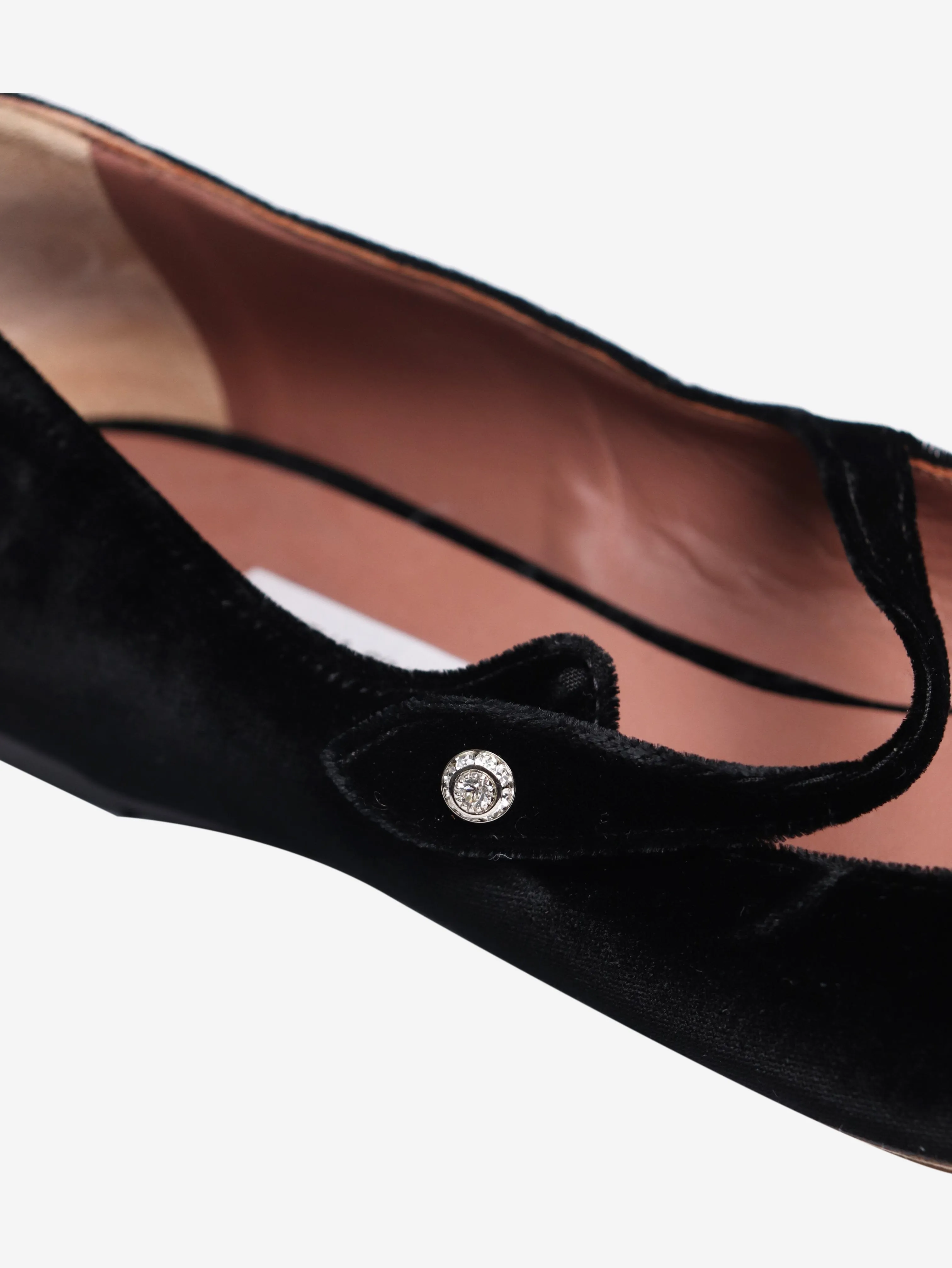 Black velvet Mary Jane flats - size EU 40