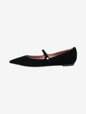Black velvet Mary Jane flats - size EU 40
