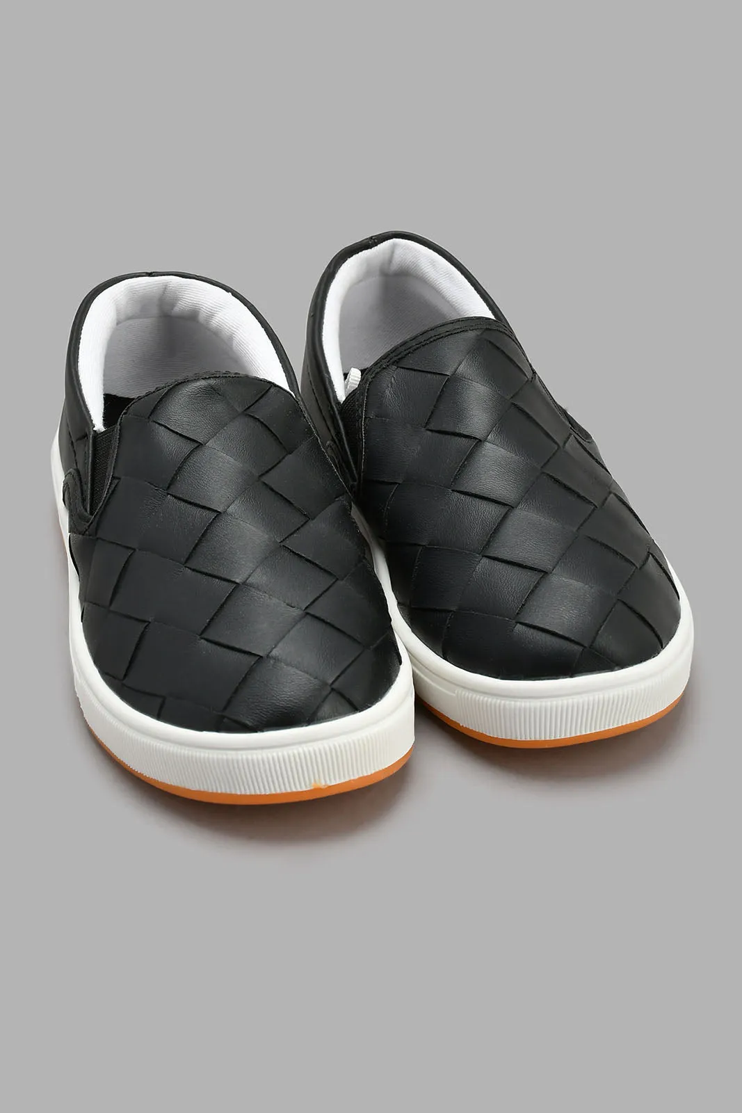 Black Woven Slip-On Shoe