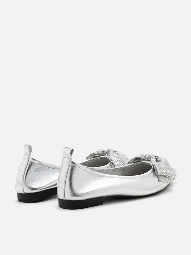 Blakely Crystal Embellished Bow Pointed Toe Flats