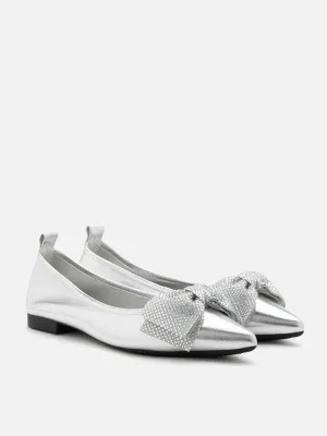 Blakely Crystal Embellished Bow Pointed Toe Flats