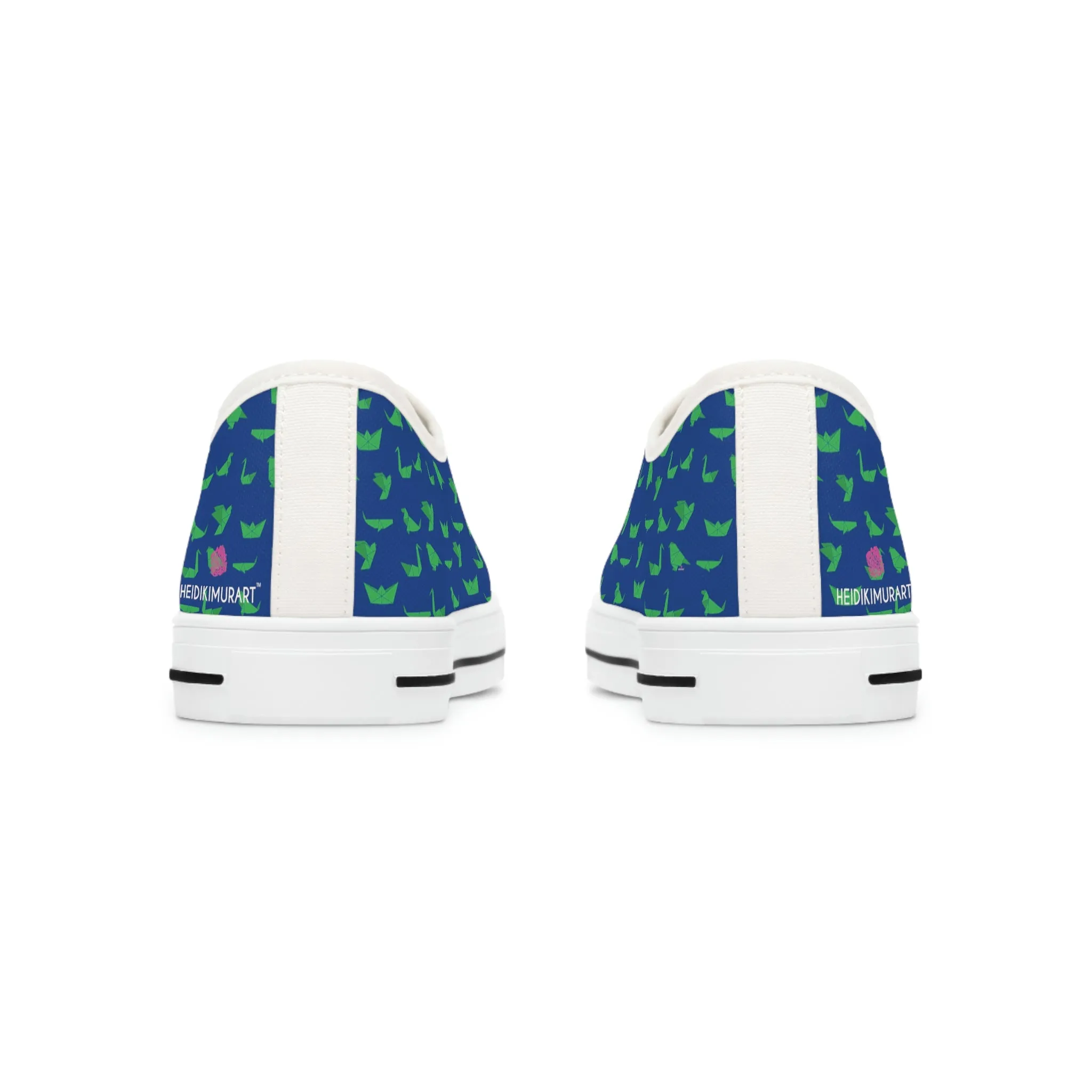 Blue Green Cranes Ladies' Sneakers, Women's Low Top Sneakers Best Quality Women's Canvas Sneakers (US Size: 5.5-12)
