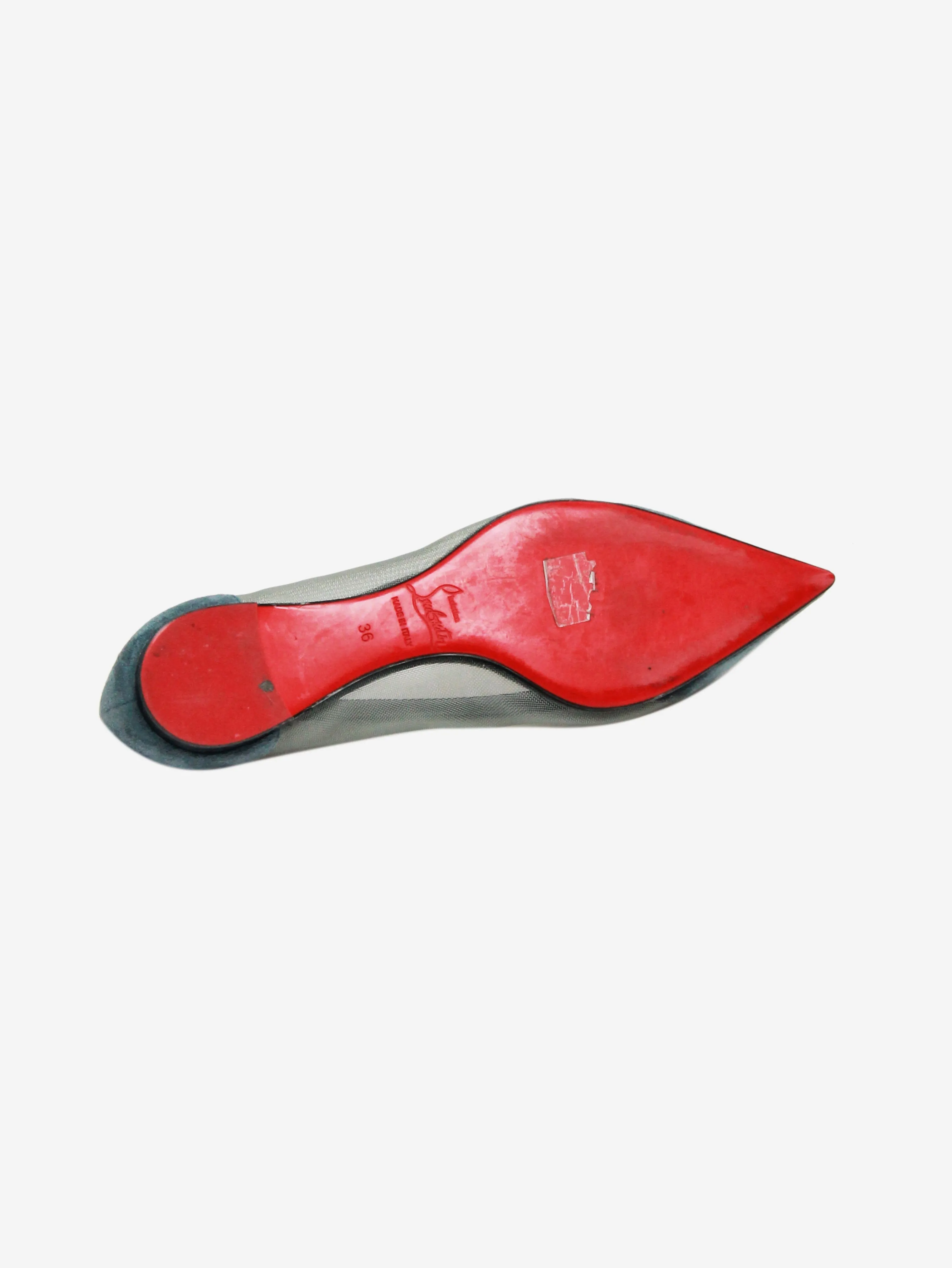 Blue suede and mesh flats - size EU 36