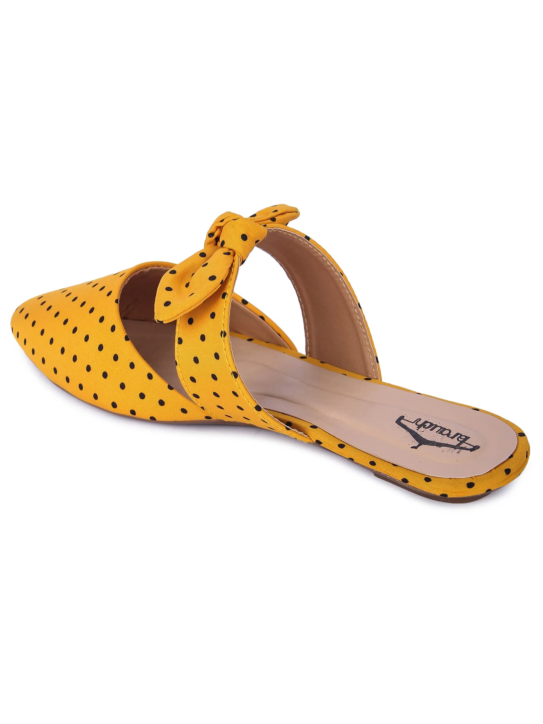 Brauch Mustard Polka Bow Mules
