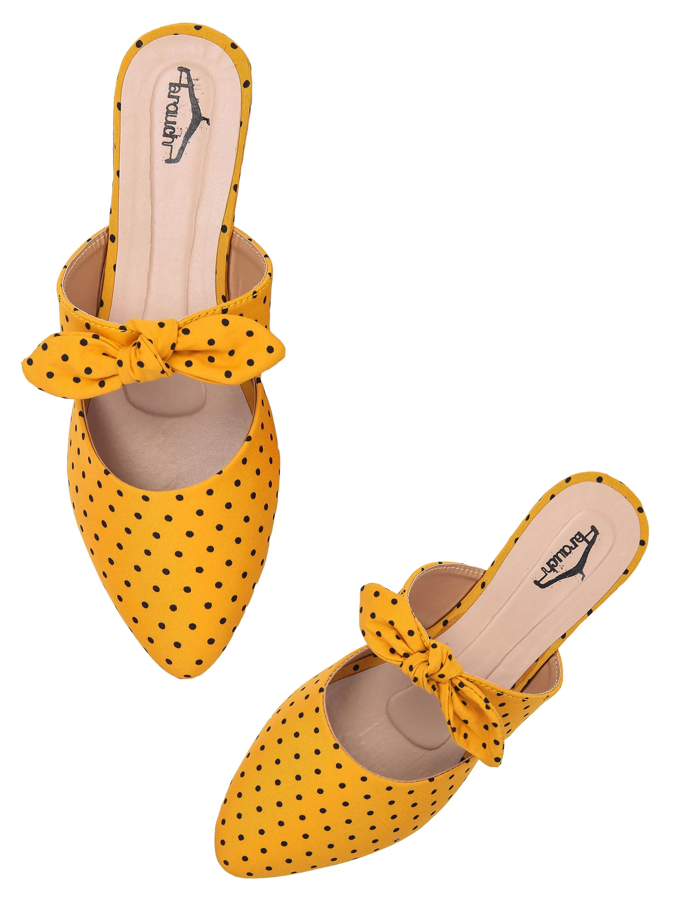 Brauch Mustard Polka Bow Mules