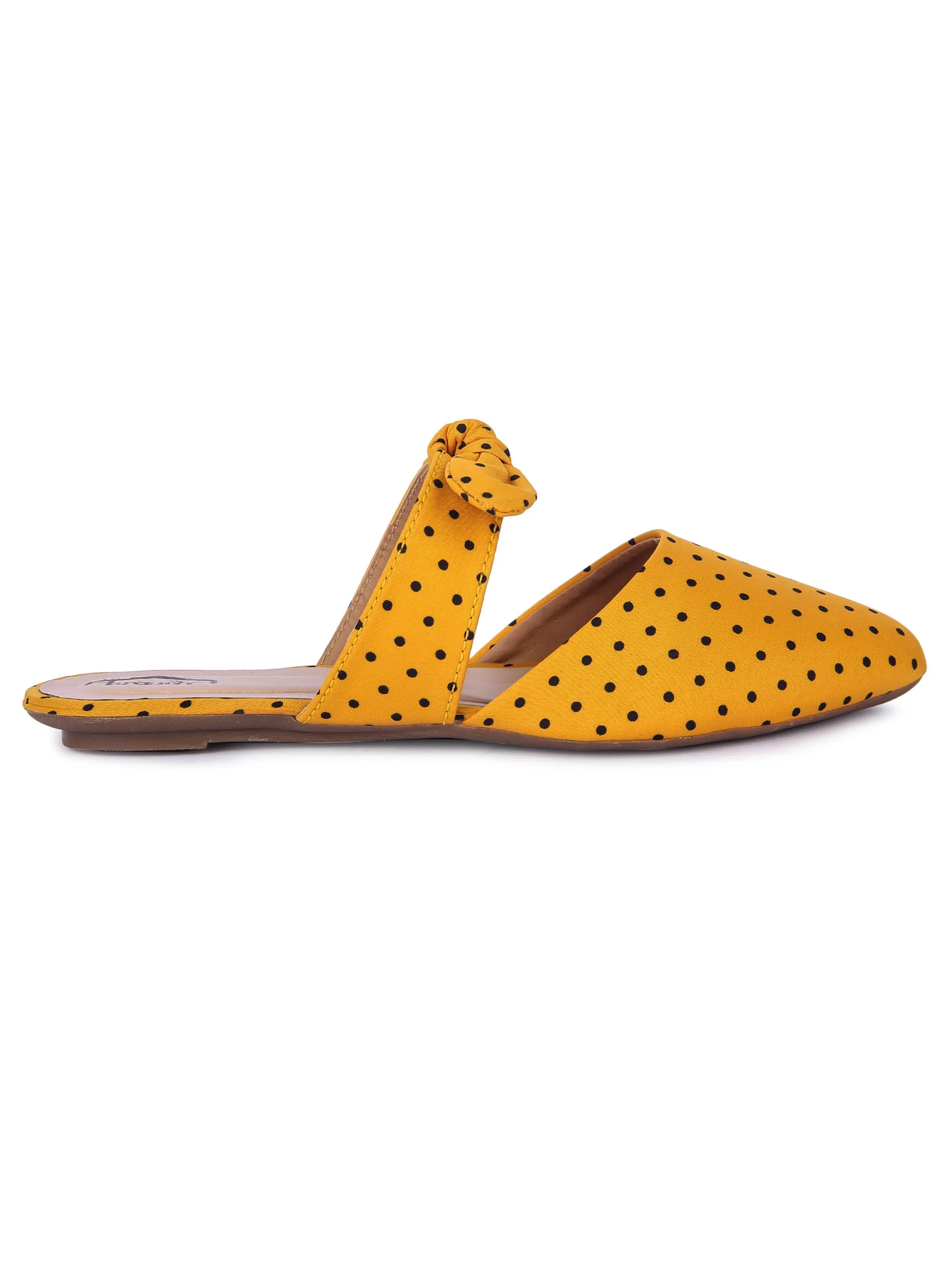Brauch Mustard Polka Bow Mules