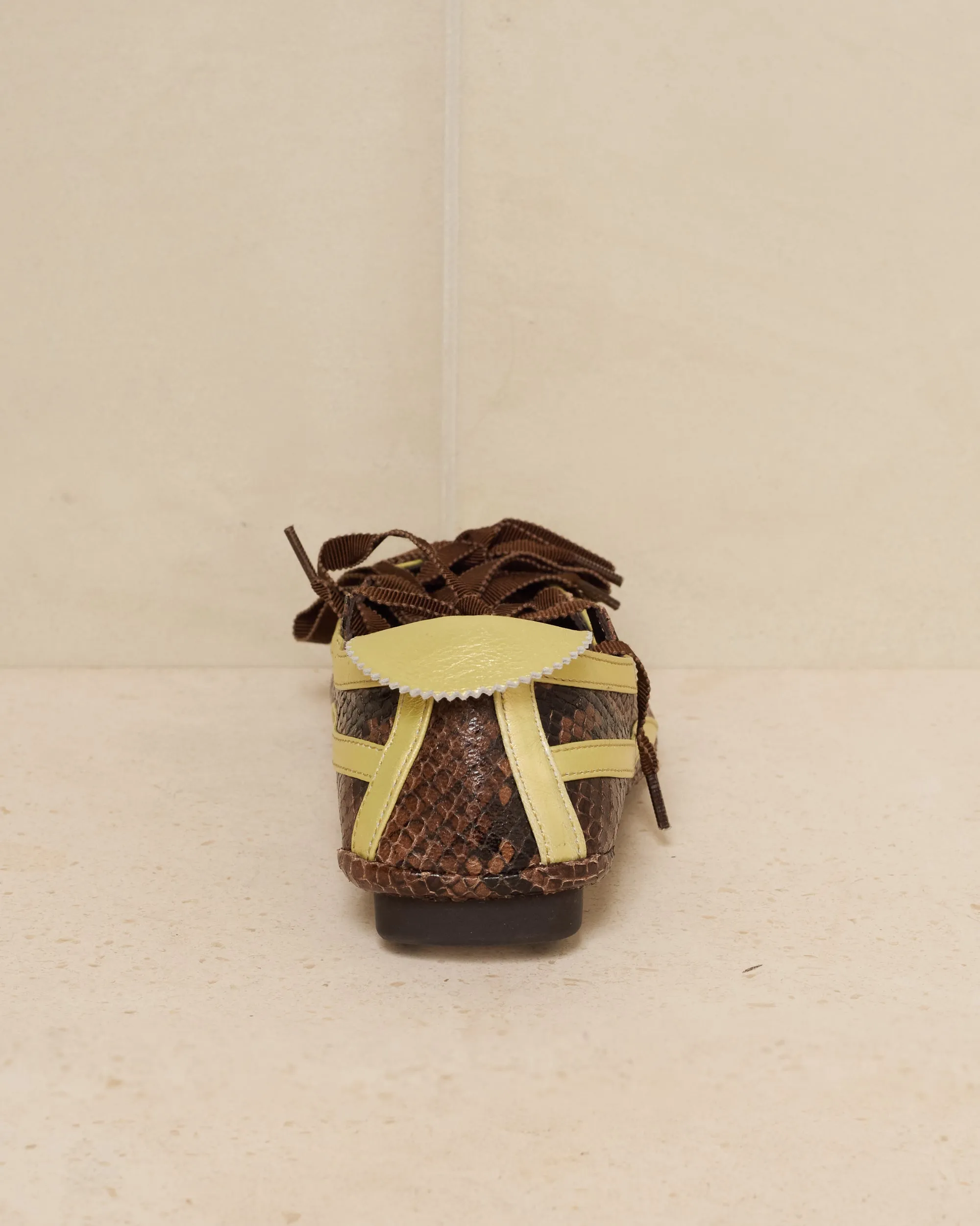 Brown Python Lella Hybrid Ballerina Shoe