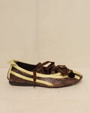 Brown Python Lella Hybrid Ballerina Shoe
