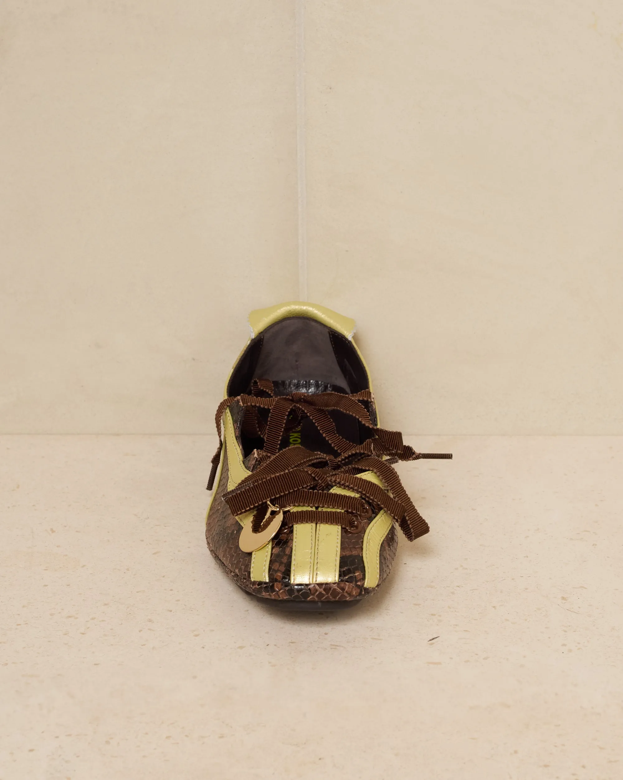 Brown Python Lella Hybrid Ballerina Shoe