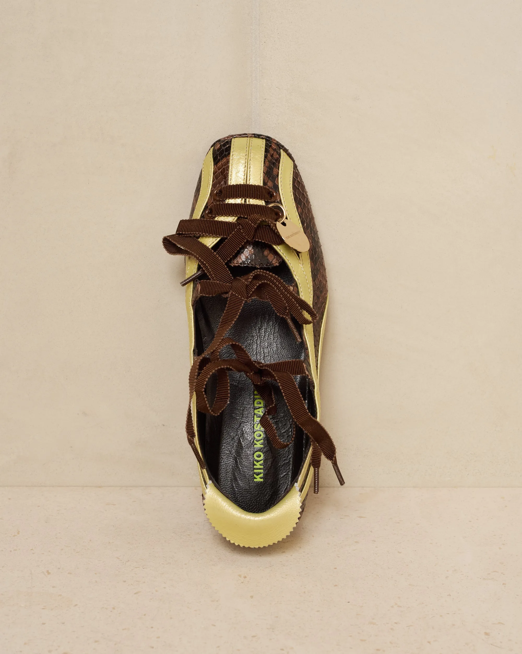 Brown Python Lella Hybrid Ballerina Shoe