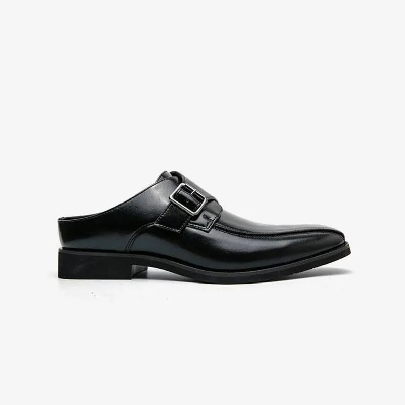 Buckle Punk Round Toe Slip On Shoe
