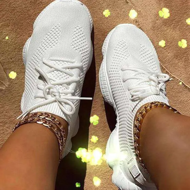 Casual Sportswear Bandage Round Sport Shoes