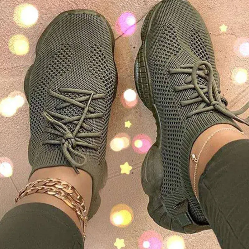 Casual Sportswear Bandage Round Sport Shoes