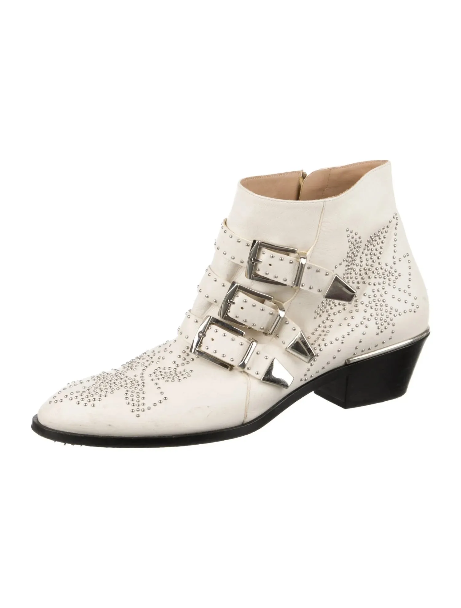 CHLOÉ STUDDED LEATHER SUSANNA ANKLE BOOTIES