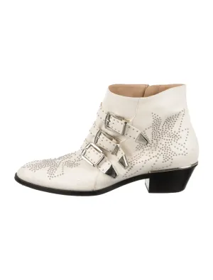 CHLOÉ STUDDED LEATHER SUSANNA ANKLE BOOTIES