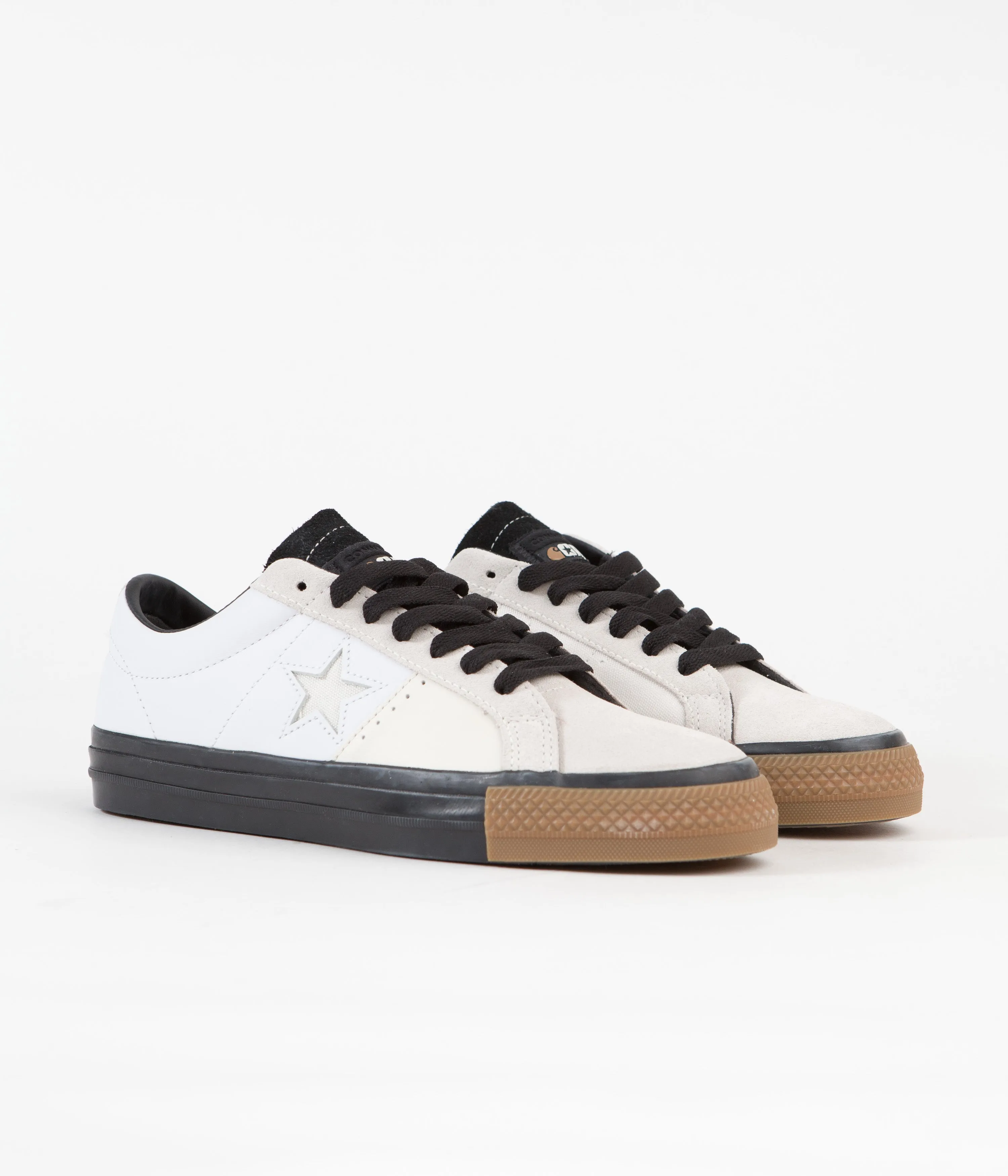 Converse x Carhartt One Star Ox Shoes - White / Black / Gum Honey