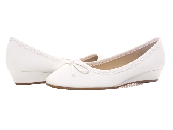 Damen Slipper Keilabsatz Ballerina Loafer Mokassins Slip On Flats Freizeit White # 1049