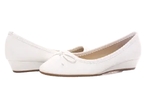 Damen Slipper Keilabsatz Ballerina Loafer Mokassins Slip On Flats Freizeit White # 1049