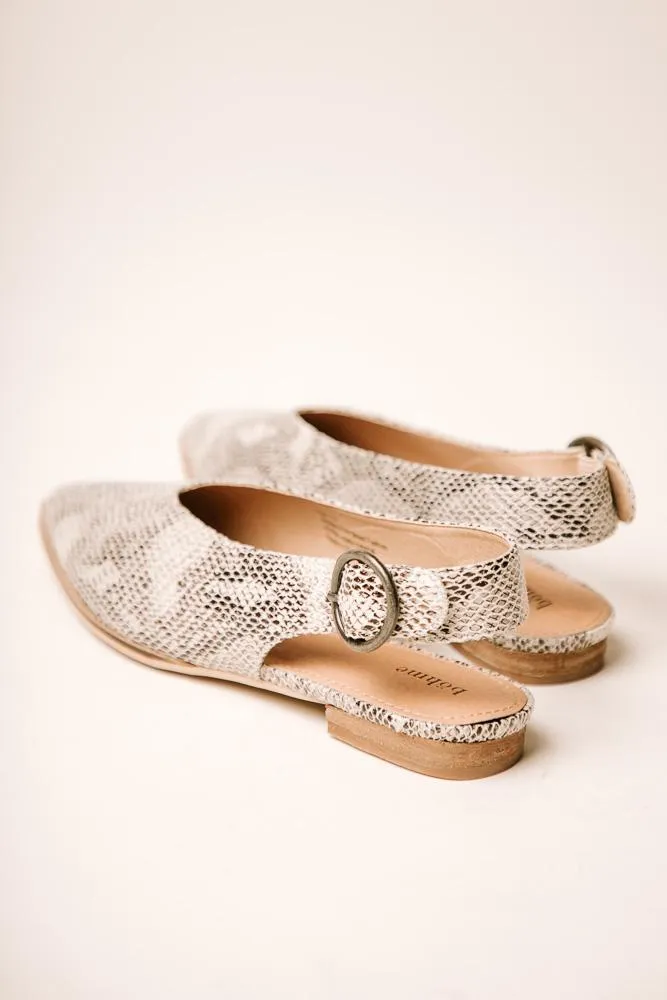 Delta Pointed Flats in Snake Print - FINAL SALE