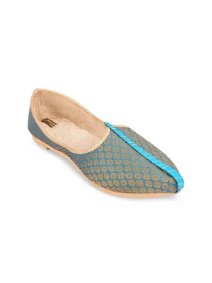 DESI COLOUR Men Woven Design Mojaris